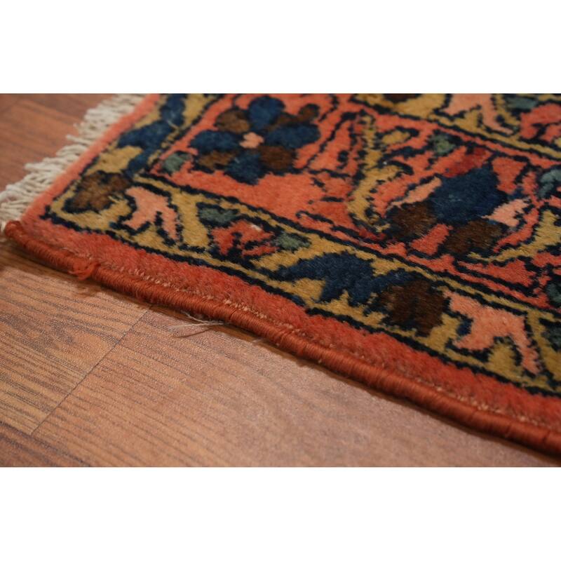Hand Knotted Oriental 100% Wool Carpet Traditional Floral Navy Blue & Blues Lilian Area Rug - 4' 9'' X 3' 5''