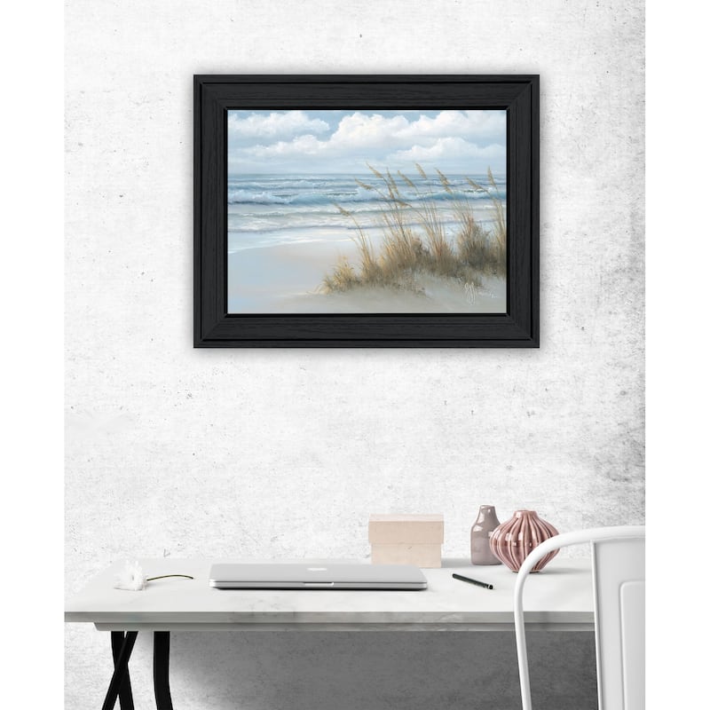 TrendyDecor4U Coastal "Sea Oats" Framed Print Wall Art