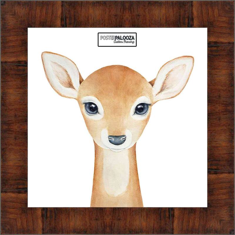 5x5 Contemporary Walnut Complete Wood Square Picture Frame with UV Acrylic, Foam Board Backing, & Hardware