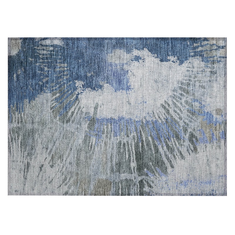 Machine Washable Indoor/ Outdoor Chantille Modern Burst Rug