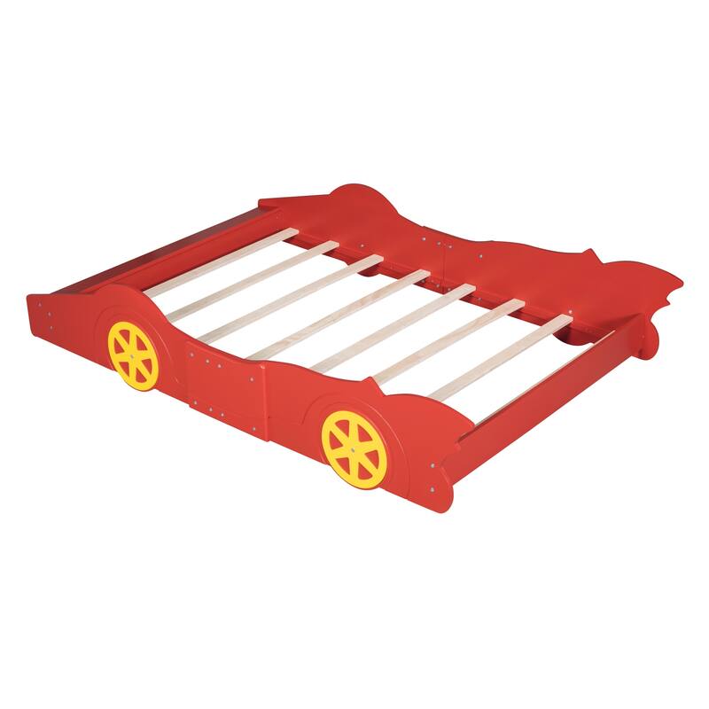 Race CarShaped Platform Bed Frames for Kids, with Wheels Bed Bath