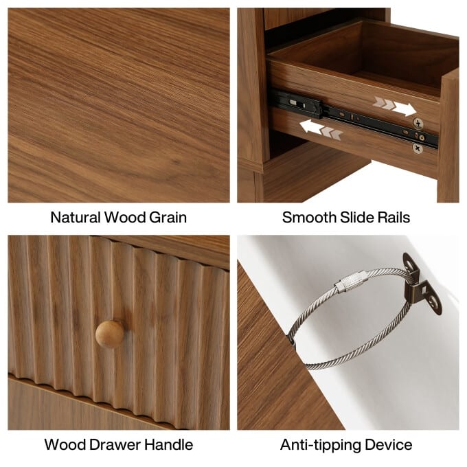 39.4" 5-Drawer Dresser Chest, Tall Narrow Storage Cabinet For Bedroom