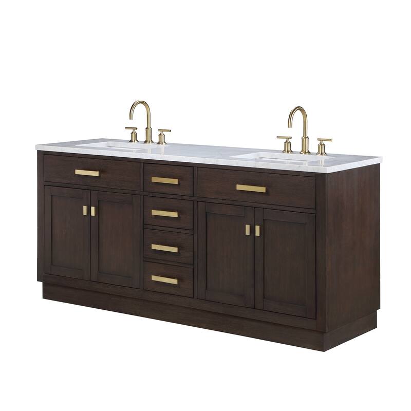 Chestnut 72" Double Bathroom Vanity Vanity with Faucet(s)