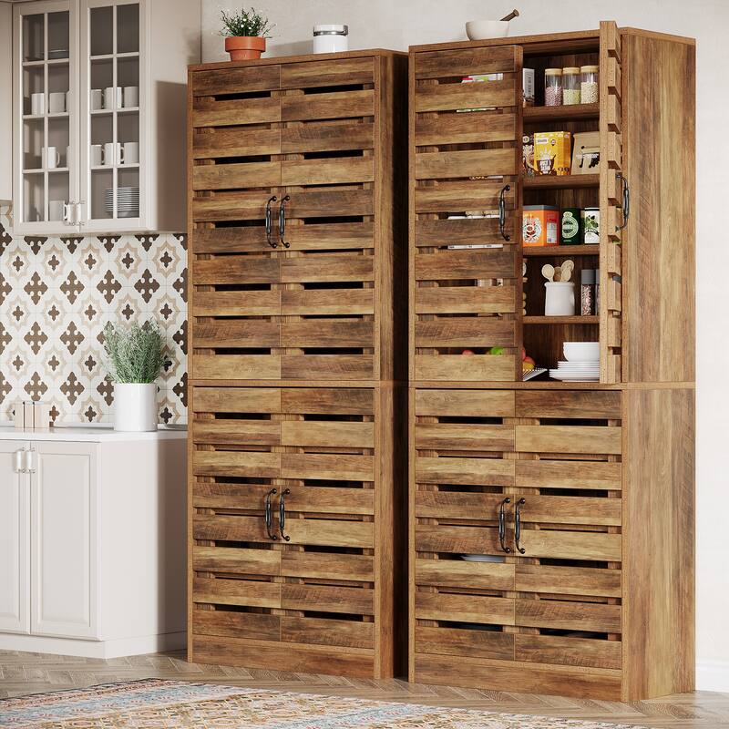 70.8" Tall Kitchen Pantry Storage Cabinet with 4-Door for Dining Room