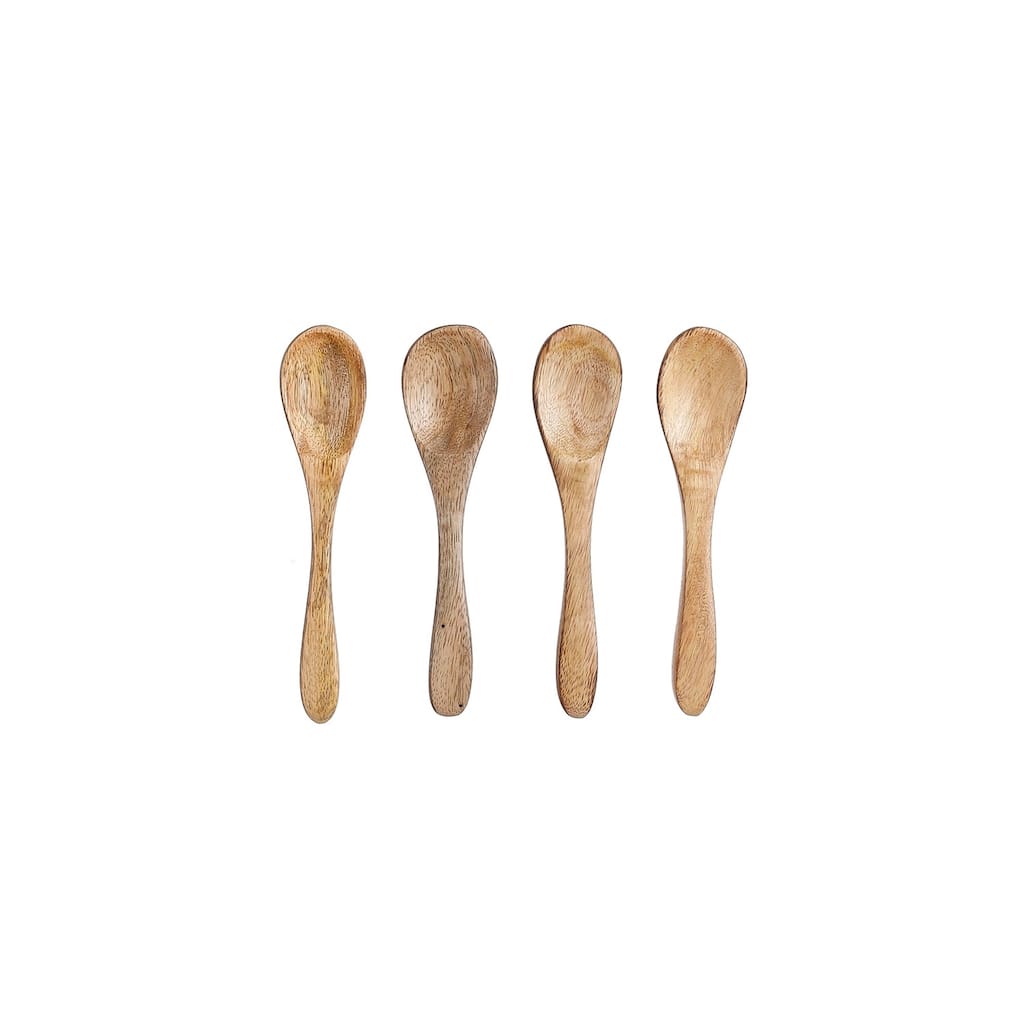 Set of 4 Picco Spoons Light Brown- A - Brown