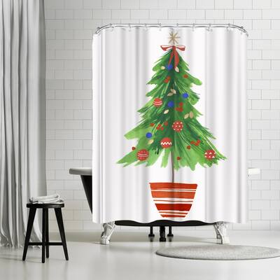 Holiday Decorated Tree By PI Holiday Collection - Shower Curtain