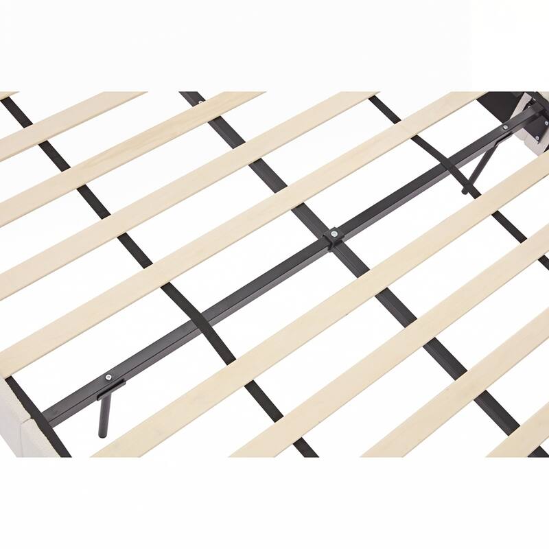 High Headboard Upholstered Platform Bed No Box Spring Needed