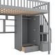 preview thumbnail 10 of 34, Full Size Solid Wood Frame Loft Bed with Bookshelf, Drawers, Desk and Wardrobe