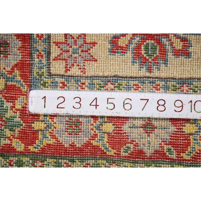 Geometric Kazak Foyer Rug Hand-Knotted Wool Carpet - 2'0" x 3'0"