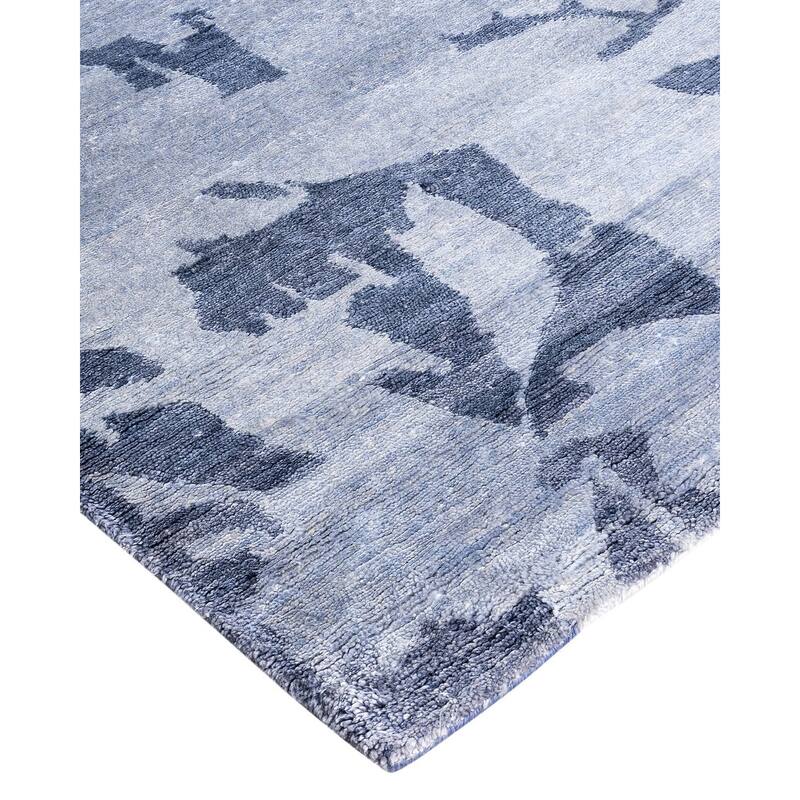 Modern One-of-a-Kind Hand-Knotted Area Rug, Purple - 9' 1" x 12' 1"