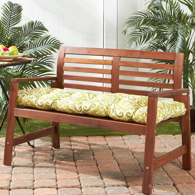 Shoreham 18-inch x 51-inch Green Ikat Outdoor Bench Cushion (Cushion Only)