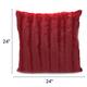 Cheer Collection Solid Color Faux Fur Throw Pillows (Set of 2) - 24 x 24 - Burgundy