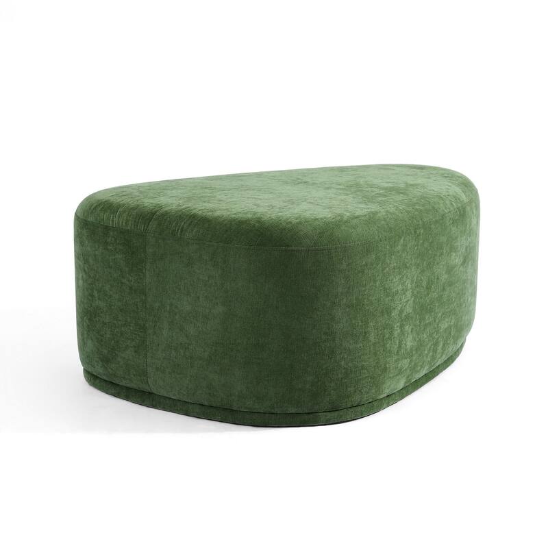 Bonnie 26"/43" W Chenille Small/ Oversized Triangular Cheese Ottoman
