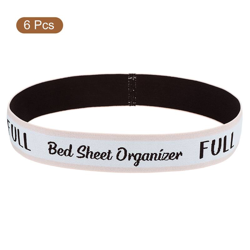 Bed Sheet Organizer Bands 325x40mm Storage Bands, Pink/White, FULL - Pink/White