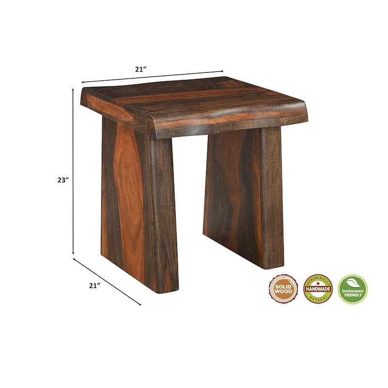 Avenue Live Edge Solid Sheesham Wood 3-Piece Living Room Table Set