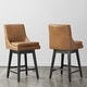 preview thumbnail 207 of 216, Luca Counter Height Swivel Barstool Set of 2 - Cognac-Faux Leather - Counter Height