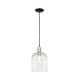 preview thumbnail 49 of 81, Innovations Lighting Endless Possibilities Arcadia - Bridal Veil - 1 Light 8" Cord Hung Mini Pendant Clear/Black Antique Brass