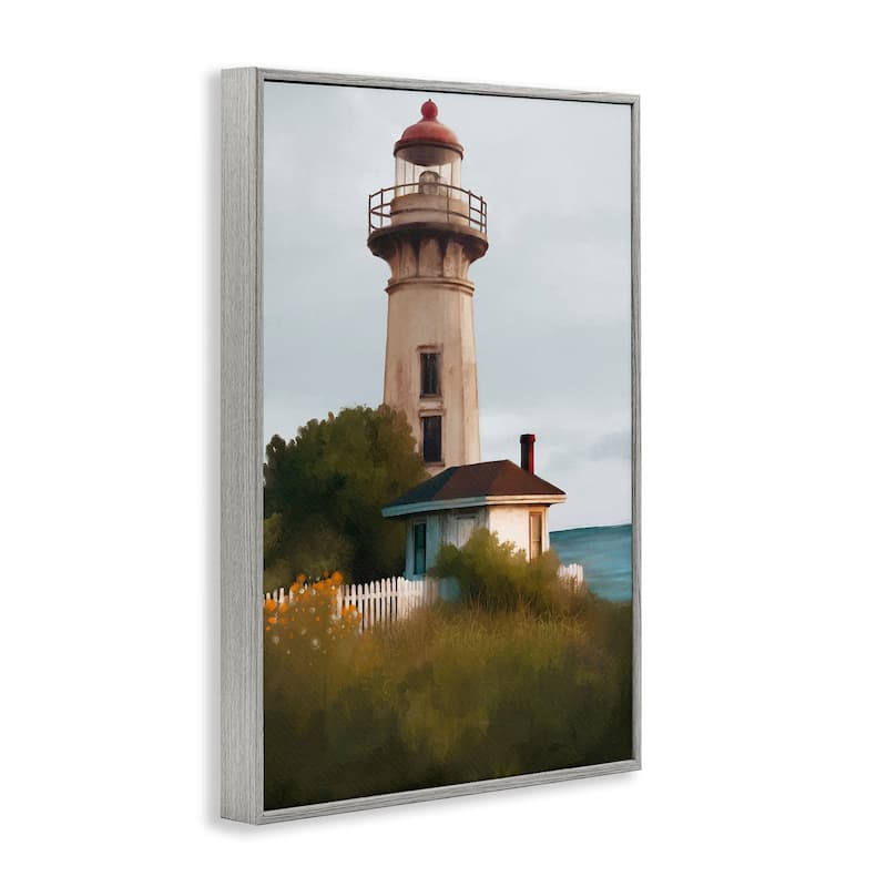 Stupell Scenic Summer Lighthouse View Framed Giclee Art Design By Elizabeth Medley
