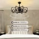 preview thumbnail 15 of 18, Industrial Black Caged Chandelier Ceiling Fan with Lights and Remote