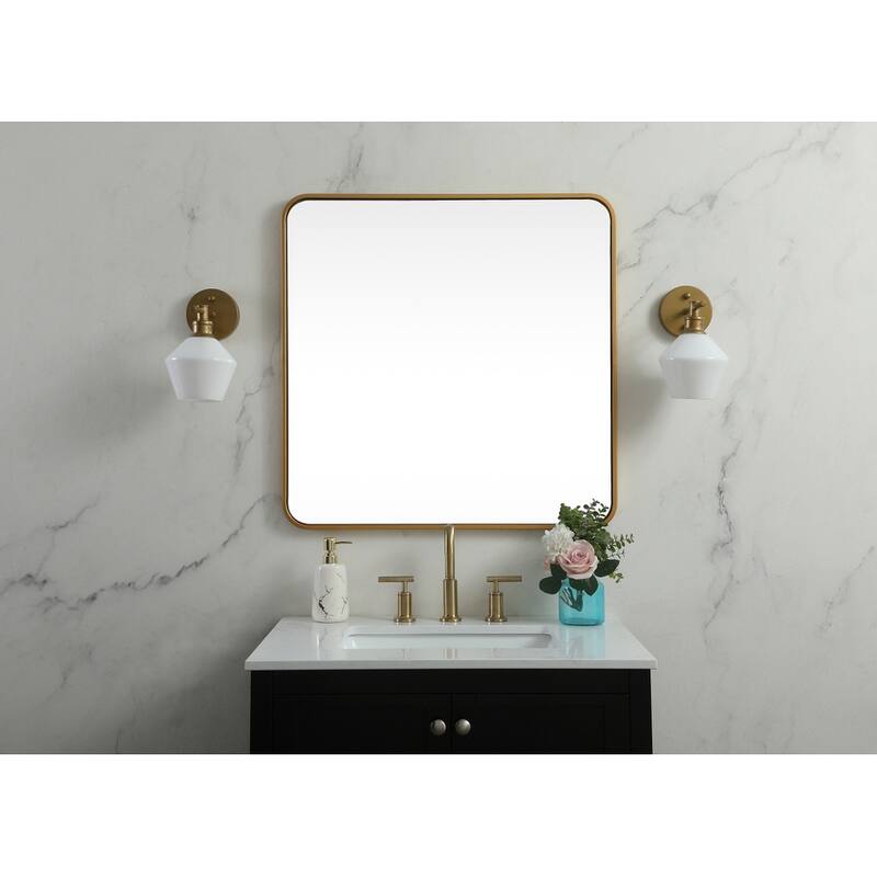 Indigo Home Soft corner metal square mirror 30x30 inch