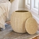 preview thumbnail 11 of 74, Household Essentials Handwoven Barrel Wicker Storage Basket Side Table - 17.0"L x 17.0"W x 19.0"H