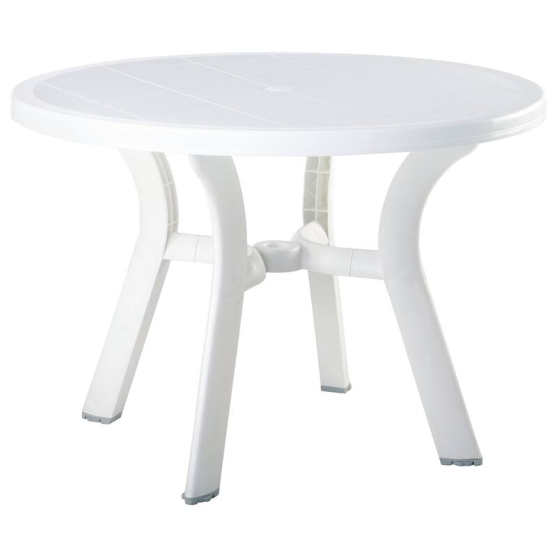 42" White Round Outdoor Patio Dining Table