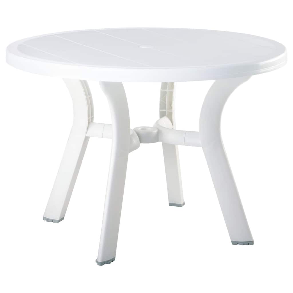 42" White Round Outdoor Patio Dining Table