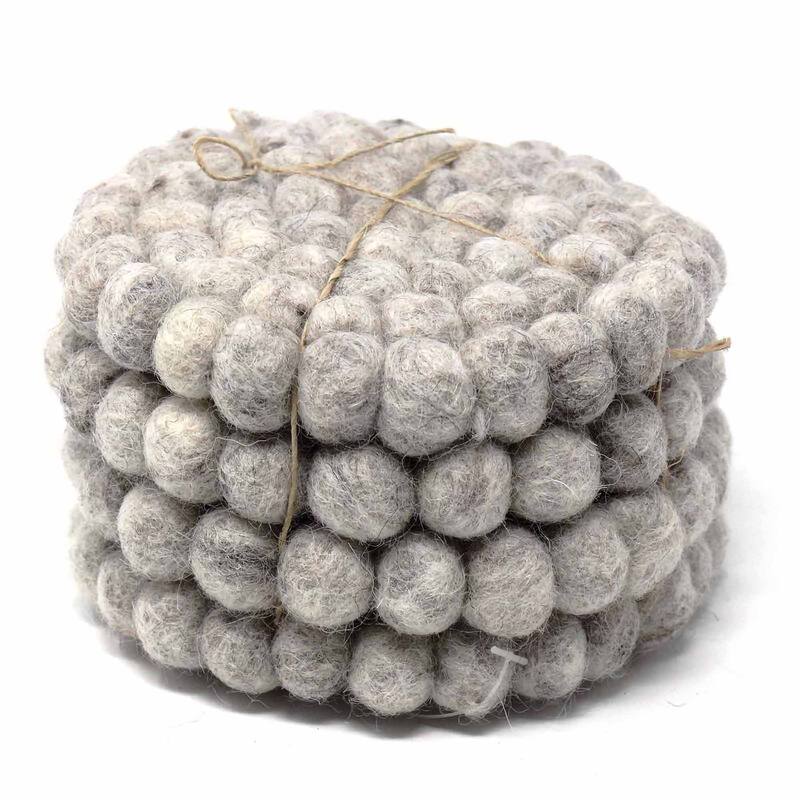 Handcrafted Felt Trivet & Coaster Set, Rose Quartz