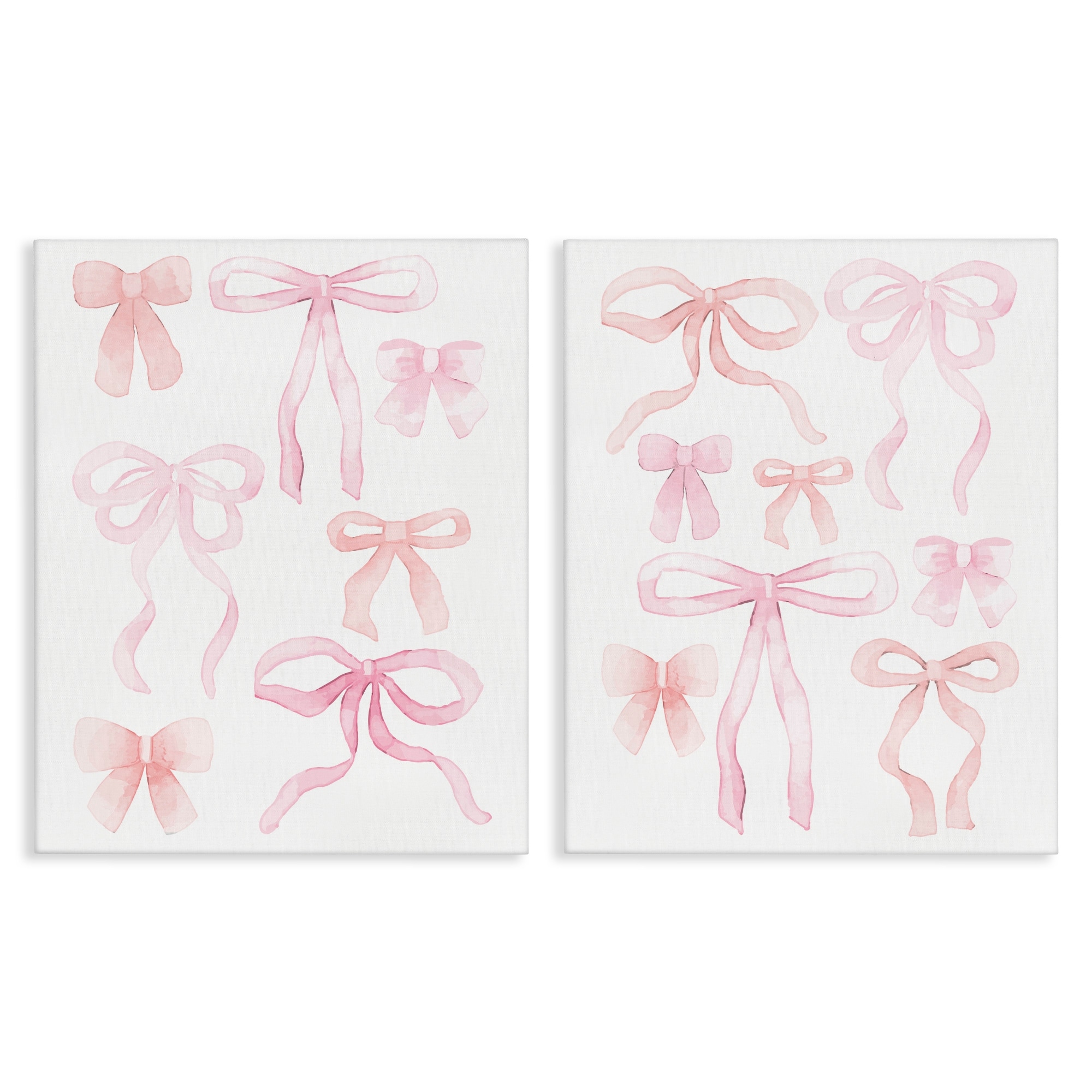 Stupell Elegant & Soft Bows Canvas Wall Art Design By Kim Allen (Set of 2)