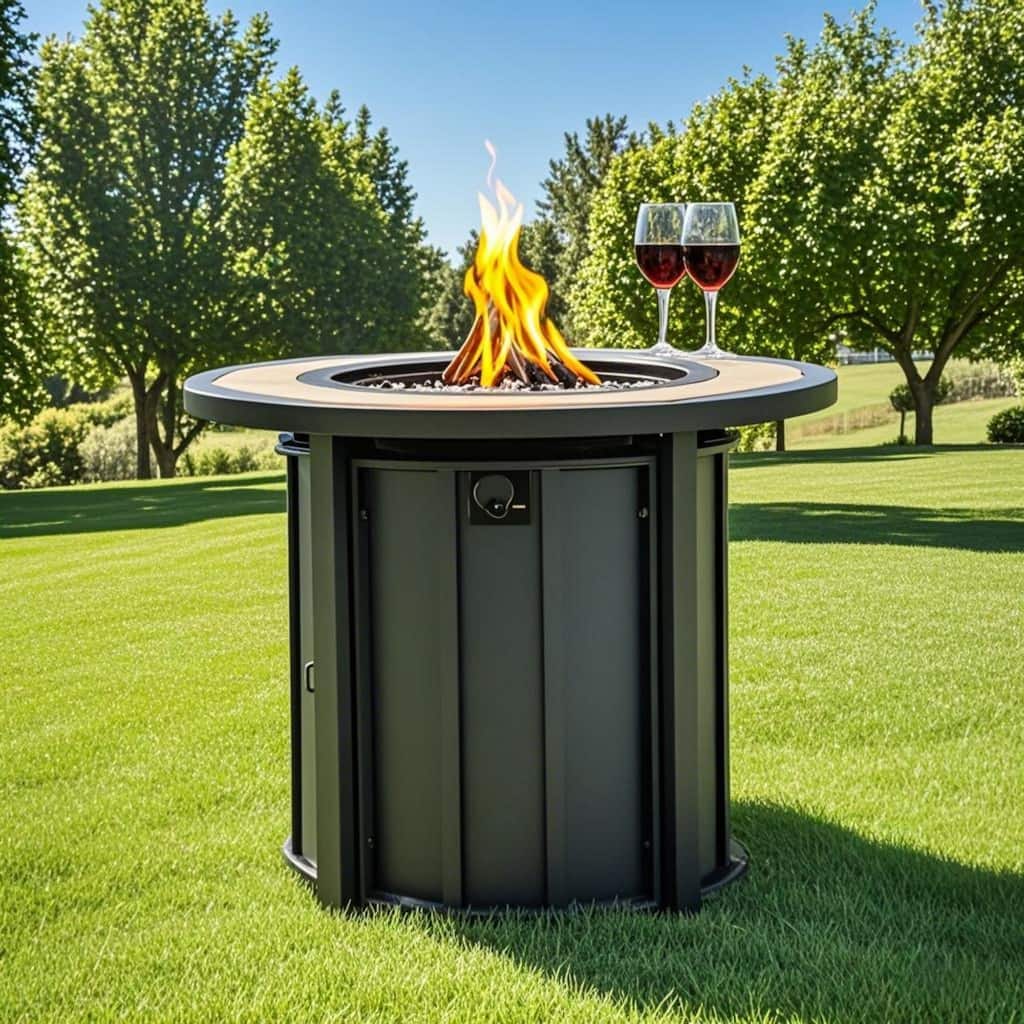 30" Propane Round Steel Gas Fire Pit with 50000 BTU