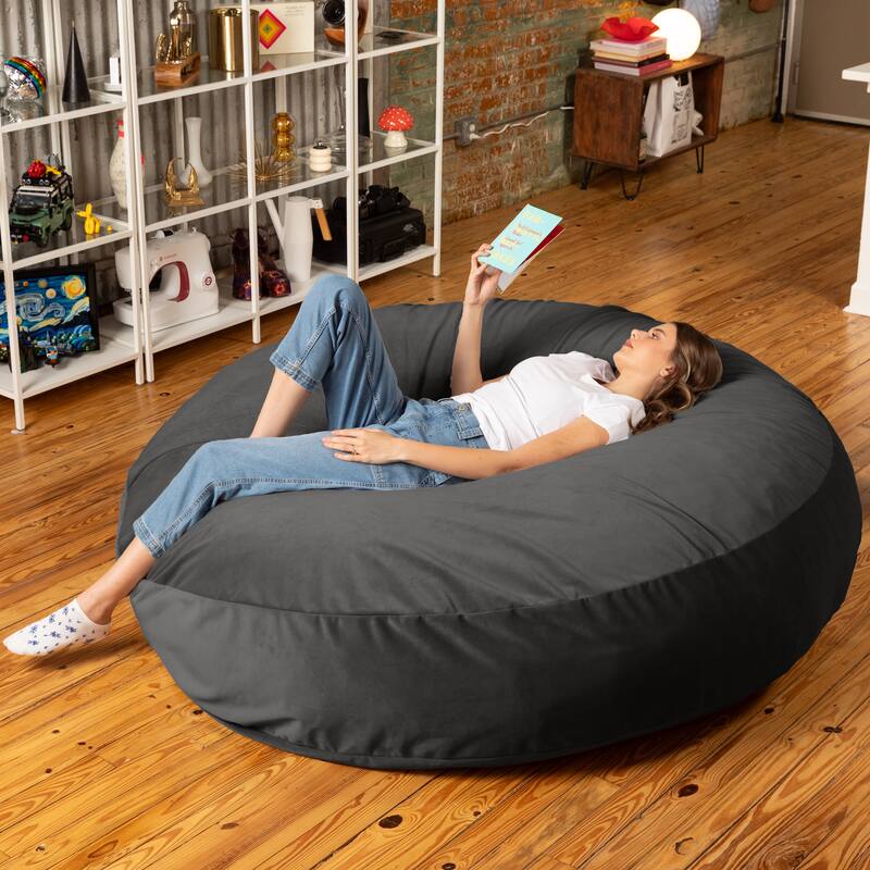 Jaxx Cocoon 6 Ft Giant Bean Bag Sofa and Lounger for Adults, Lush Velvet
