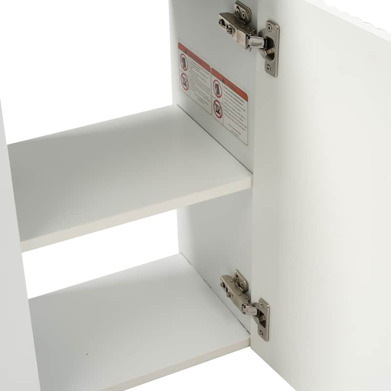 18.5 inch Modern Floating Bathroom Vanity with Resin Basin - Perfect for Small Bathrooms, Left side storage