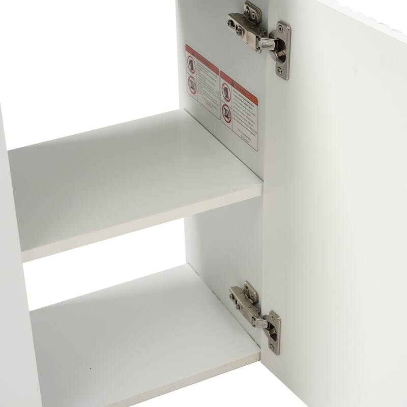 Roomfitters 18.5" Floating Bathroom Vanity with Resin Basin, Modern Wall-Mount Cabinet with Left Side Storage, White