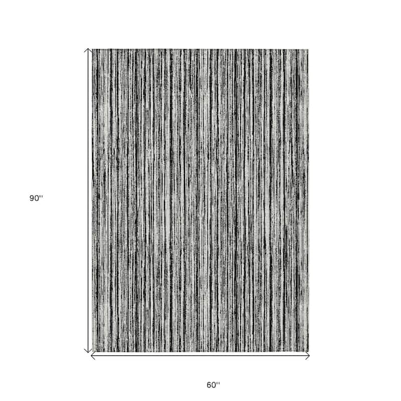 HomeRoots Striped Transitional Rectangle Outdoor Rug