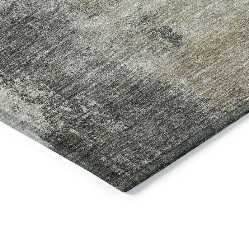 Machine Washable Indoor/ Outdoor Contemporary Abstract Chantille Rug