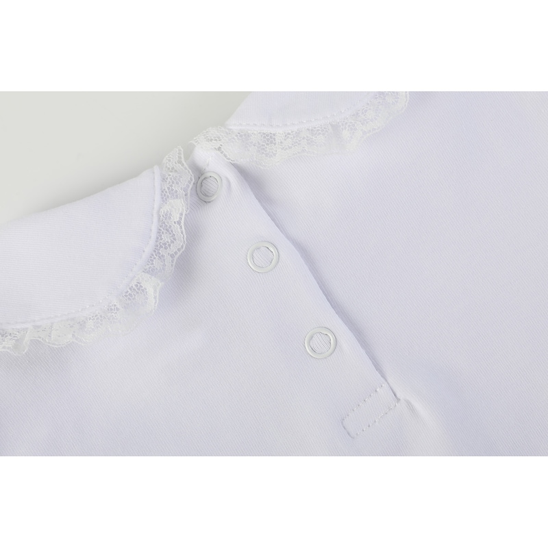 Lil Cactus White Lace Collared Girls Long Sleeve Bodysuit Romper