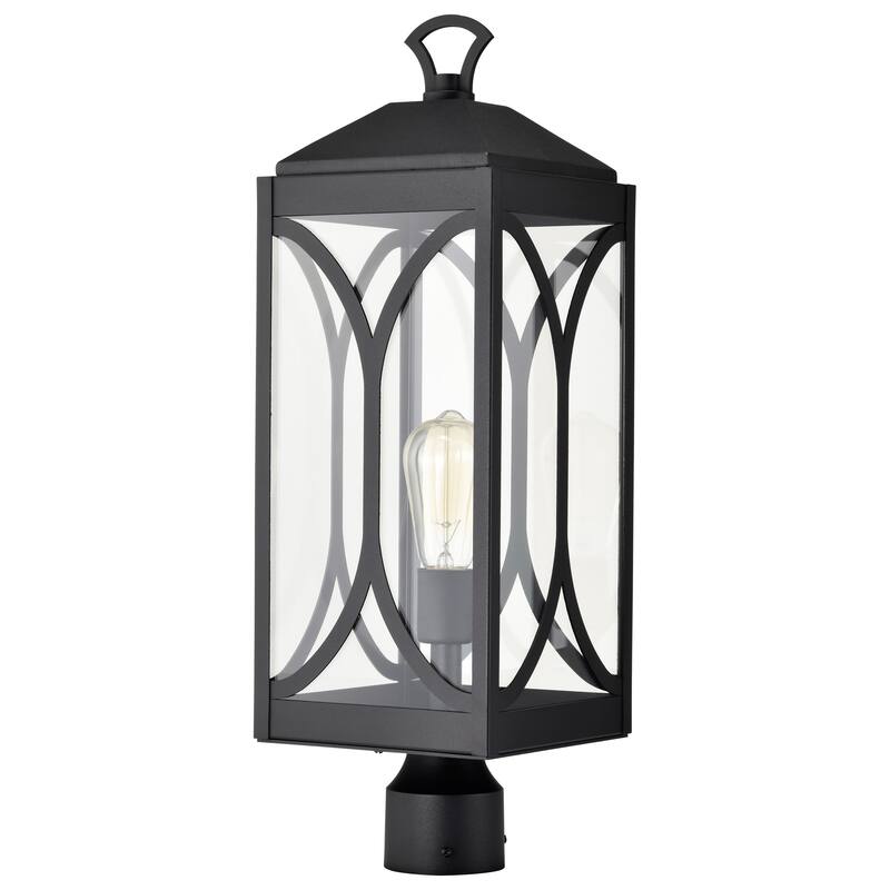 Oaklyn 1 Light Post Top Matte Black with Clear Glass