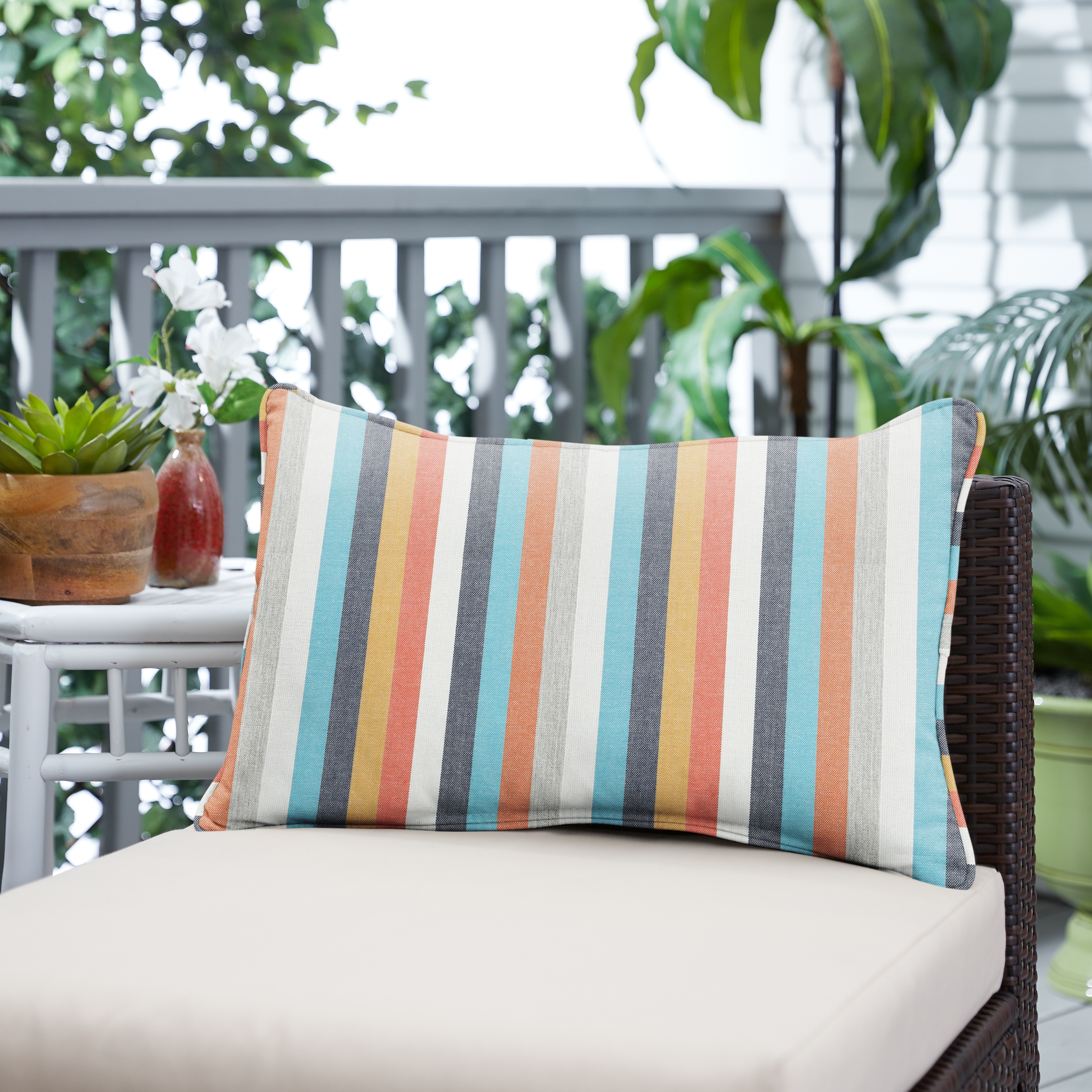 Sunbrella Surround Sunrise Indoor/Outdoor Corded Lumbar Pillow (Single)