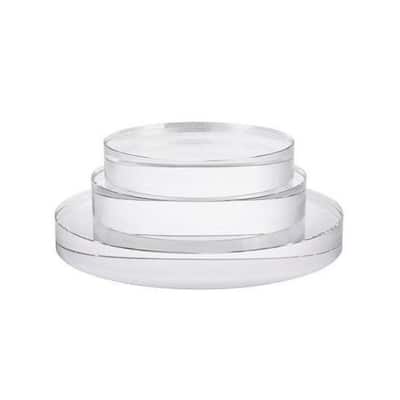 Artissance 4"W Round Transparent Glass Crystal Base, Home Accent Art Décor - 4" L x 4" W x 2" H