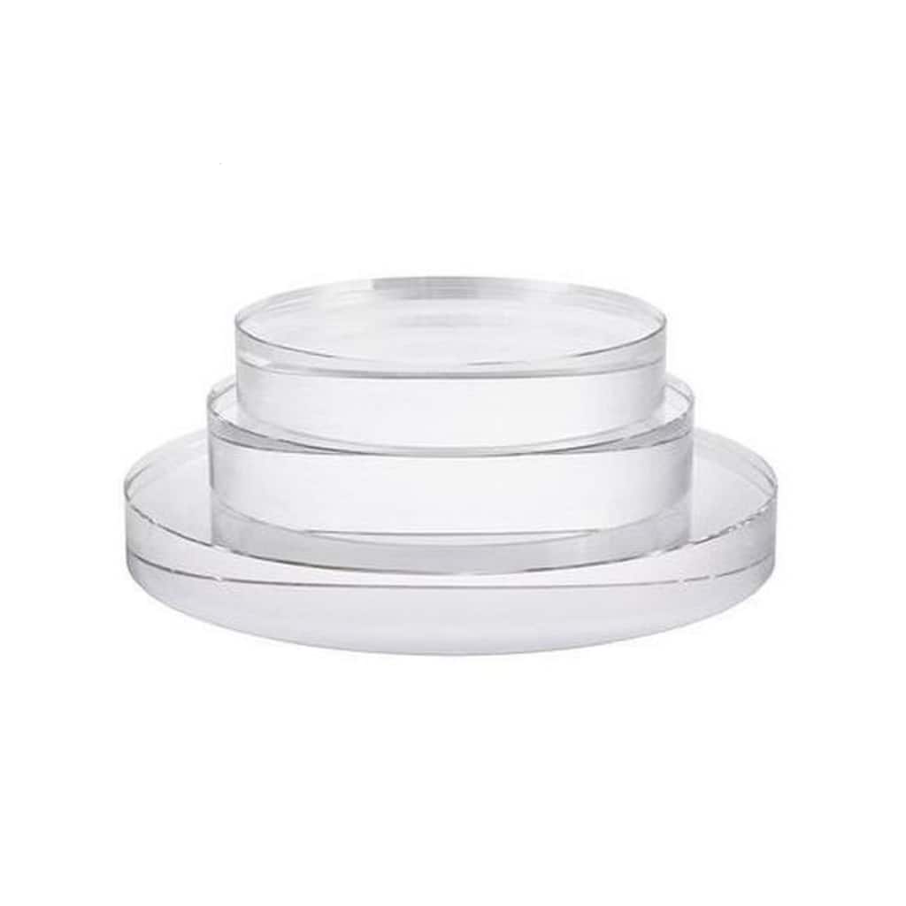 Artissance 4"W Round Transparent Glass Crystal Base, Home Accent Art Décor - 4" L x 4" W x 2" H