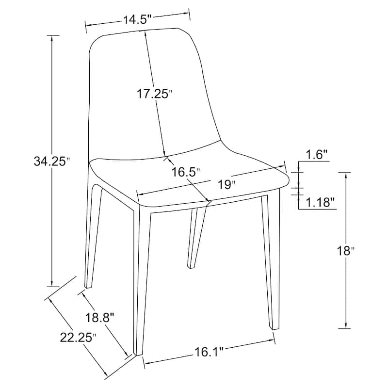 Irene Light Grey Upholstered Dining Side Chair (Set of 4)