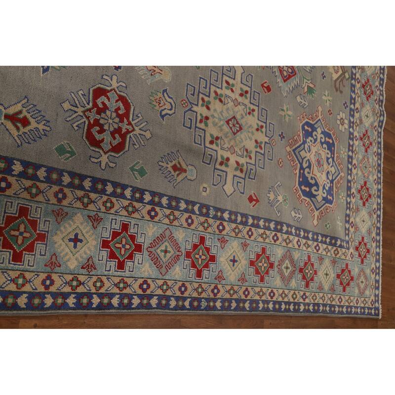 Kazak Area Rug Hand-Knotted Oriental Wool Carpet - 8'7"x 11'8"