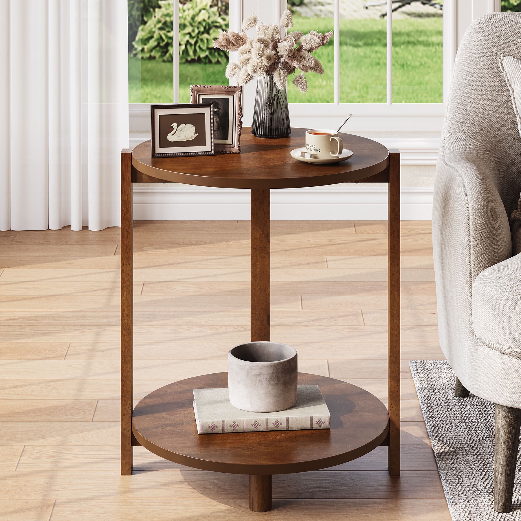 Solid Wood Side Table for Living Room