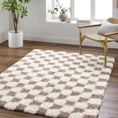 Livabliss Sibari Modern Checkered Plush Area Rug