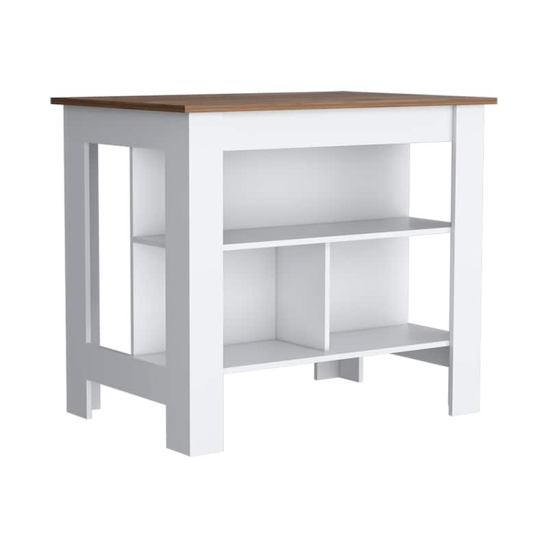 Cortes Kitchen Island 2-Tier Shelf 40" Width and large Work Top - Multi