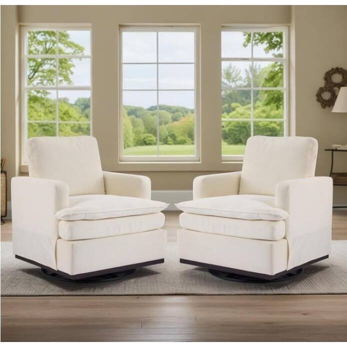 Swivel Mid-Century Modern Accent Armchair 1pc - Beige