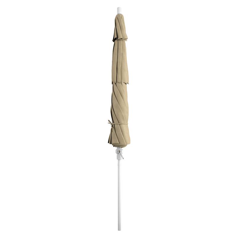 California Umbrella 11' Rd. Aluminum Patio Umbrella, Crank Lift, Collar Tilt, Dbl Wind Vent, White Finish, Sunbrella Fabric