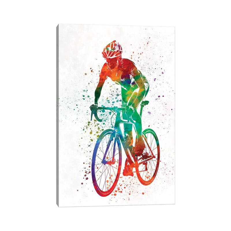 iCanvas "Woman Triathlon Cycling 05" by Paul Rommer Canvas Print