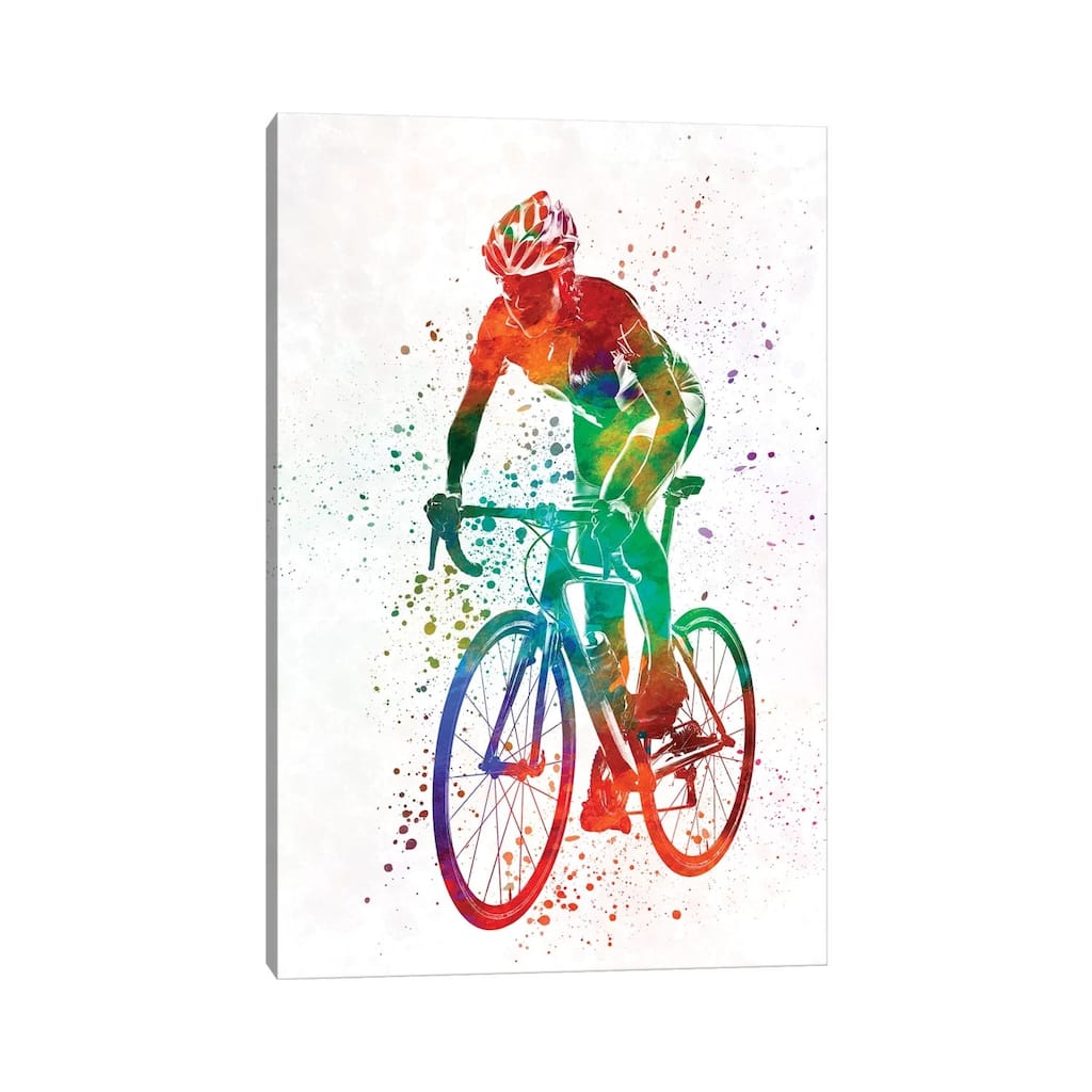 iCanvas "Woman Triathlon Cycling 05" by Paul Rommer Canvas Print