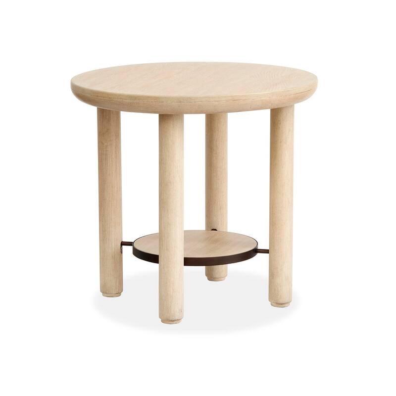 Salt Life Home Sunset Cove Sanibel Brown Round End Table - 28''W x 28''D x 26''H